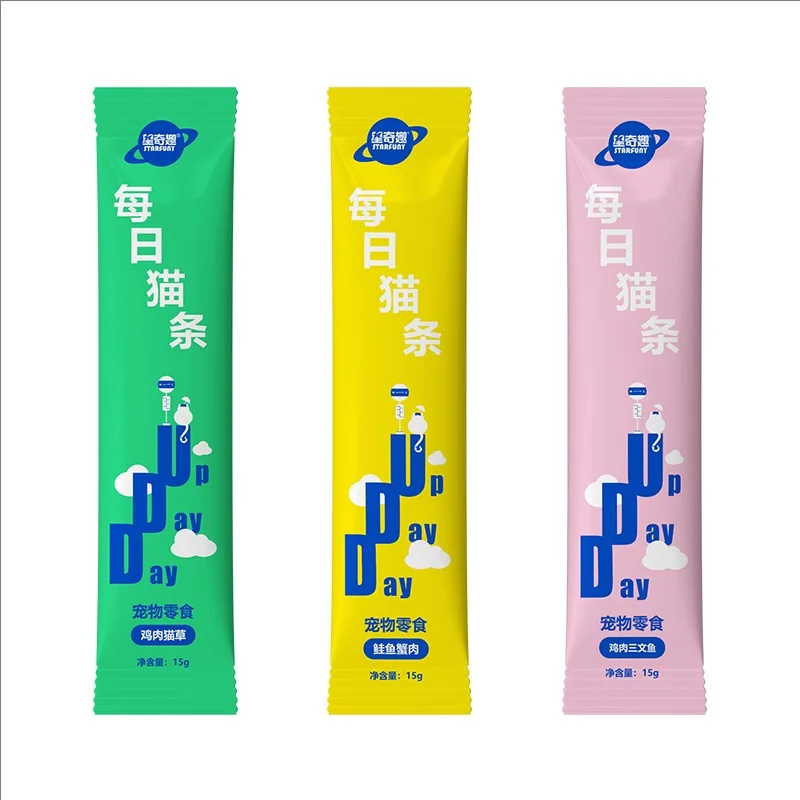 10/20pcs Pet Cat Snack Cat Wet Food Chicken Salmon Crab Meat 15g/Strip nutrition Pet Wet Food Weight gain Training Reward Supply
10/20pcs Pet Cat Snack Cat Wet Food Chicken Salmon Crab Meat 15g/Strip nutrition Pet Wet Food Weight gain Training Reward Supply