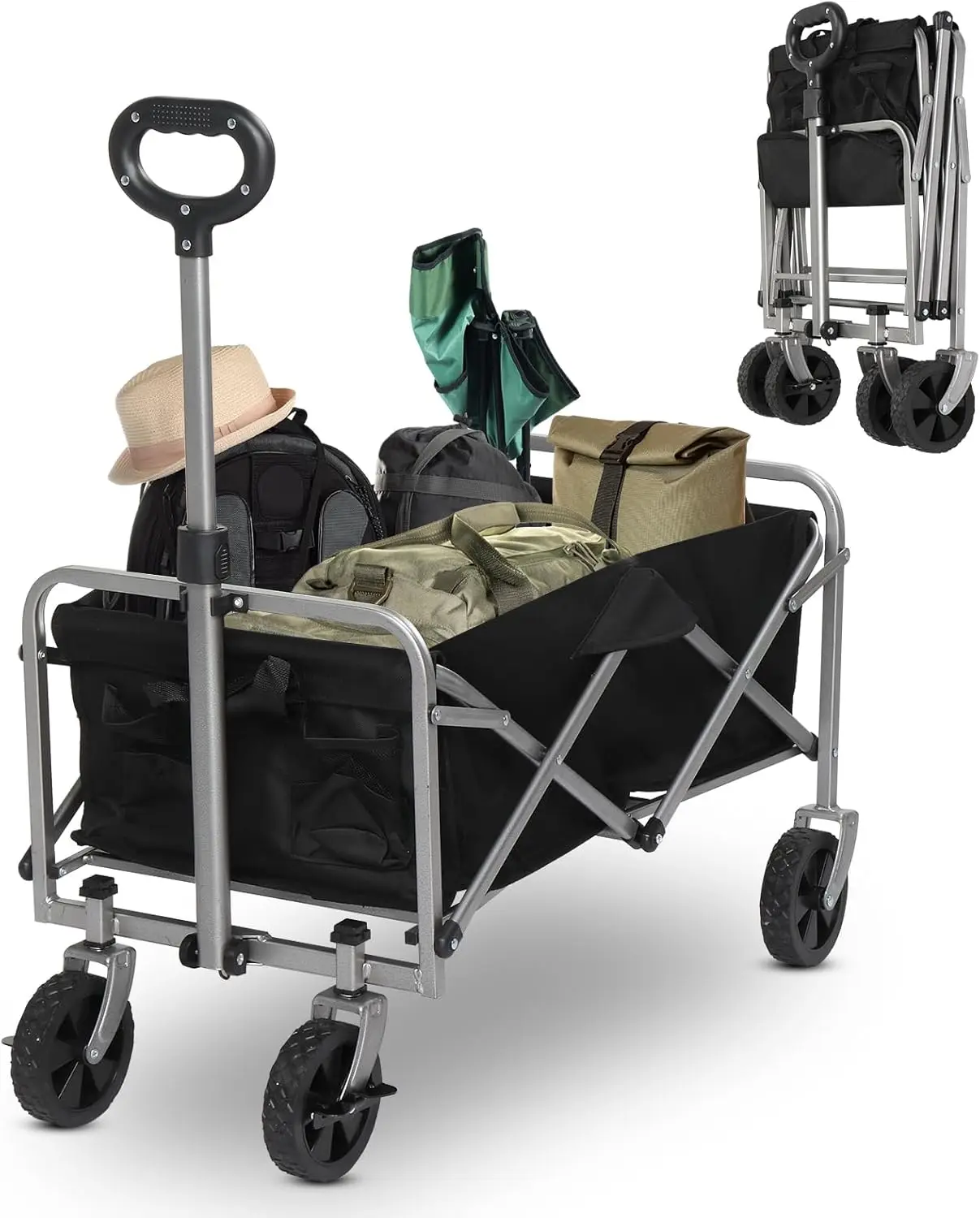 Folding Garden Cart with Oxford and Steel Frame Supermarket Outdoor Cart 220lbs Load 360 Degree Swivel Wheels Adjustable Handle
Folding Garden Cart with Oxford and Steel Frame Supermarket Outdoor Cart 220lbs Load 360 Degree Swivel Wheels Adjustable Handle