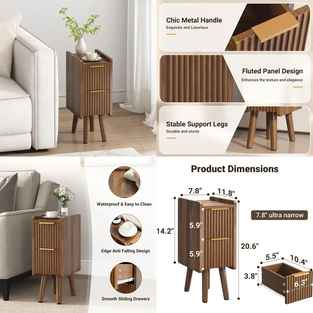 Тумбочка 7.9 Slim Walnut для небольших помещений с ящиками
Тумбочка 7.9 Slim Walnut для небольших помещений с ящиками