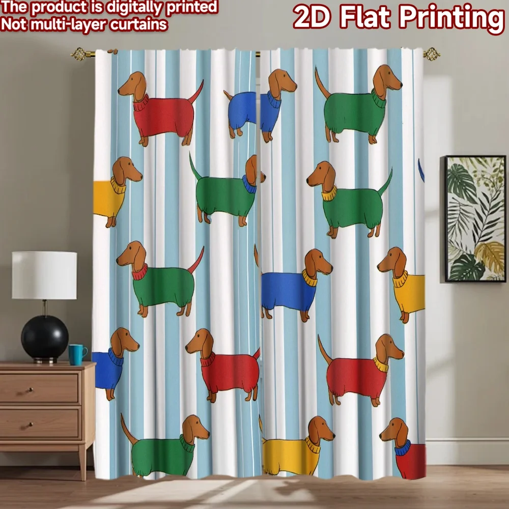 2D flat printing 2pcs Curtain Cute Dachshund Dogs Digital Printed Polyester Drapes Festive Holiday Perfect for Festive for
2D flat printing 2pcs Curtain Cute Dachshund Dogs Digital Printed Polyester Drapes Festive Holiday Perfect for Festive for