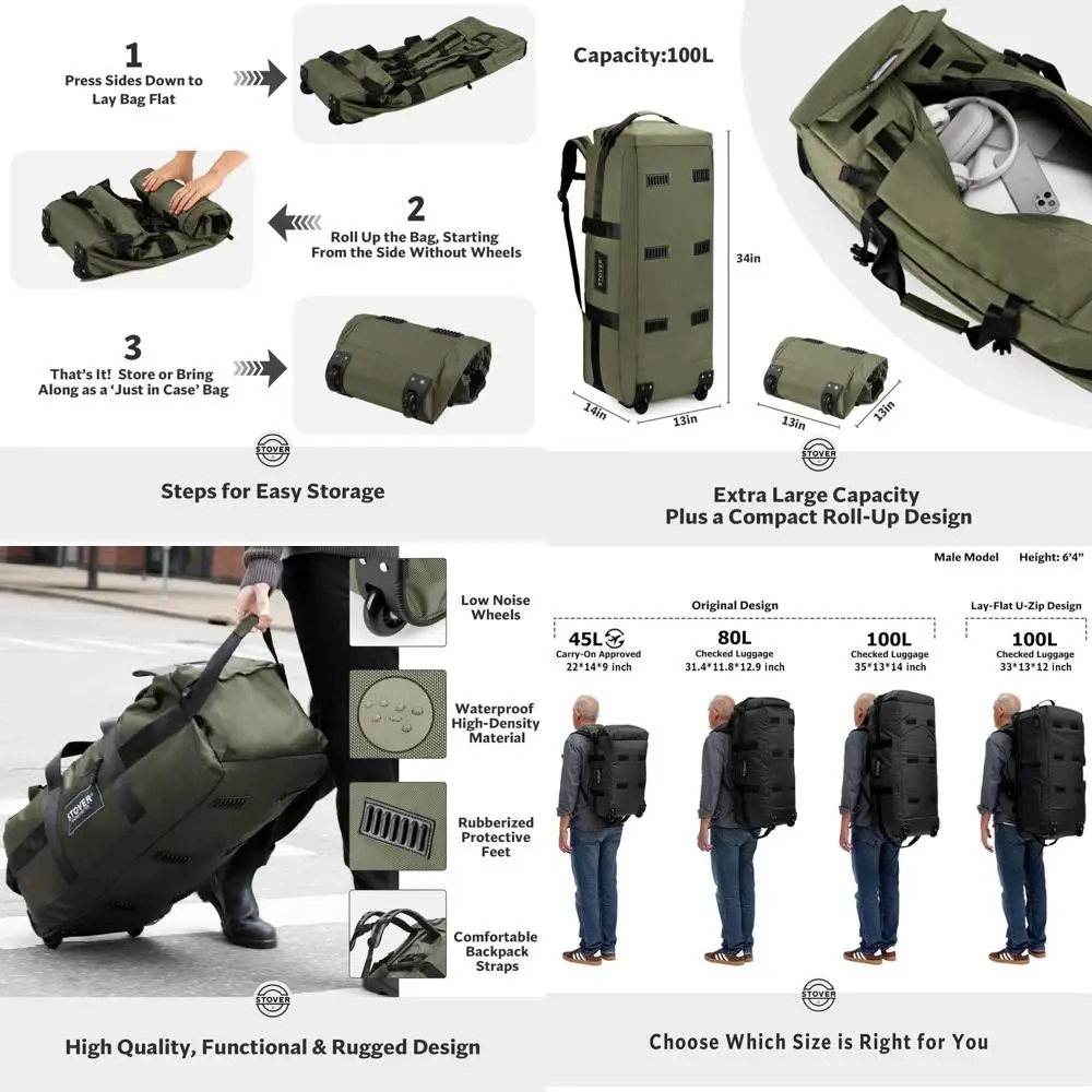 Спортивная сумка на колесиках 100 л, очень большая прочная дорожная сумка с колесами, компактная, сверхпрочная, в комплект входит косметичка и сумка через плечо
Спортивная сумка на колесиках 100 л, очень большая прочная дорожная сумка с колесами, компактная, сверхпрочная, в комплект входит косметичка и сумка через плечо