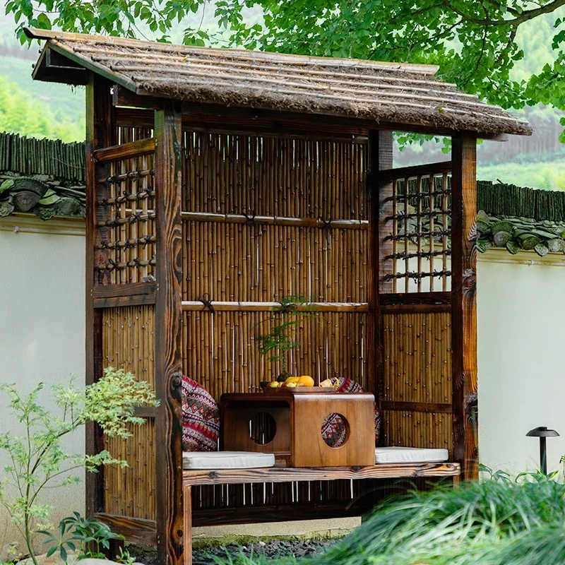 Japanese-style courtyard Outdoor tea table Reception house, bamboo pavilion Gatehouse Garden landscape Bamboo fence Partition
Japanese-style courtyard Outdoor tea table Reception house, bamboo pavilion Gatehouse Garden landscape Bamboo fence Partition
