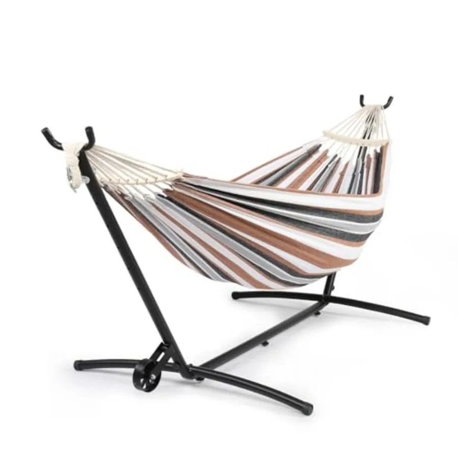 Outdoor portable hammock set with spreader bar and 9ft steel wheel stand, Brazilian-style, desert stripe color, heavy-duty 550l
Outdoor portable hammock set with spreader bar and 9ft steel wheel stand, Brazilian-style, desert stripe color, heavy-duty 550l