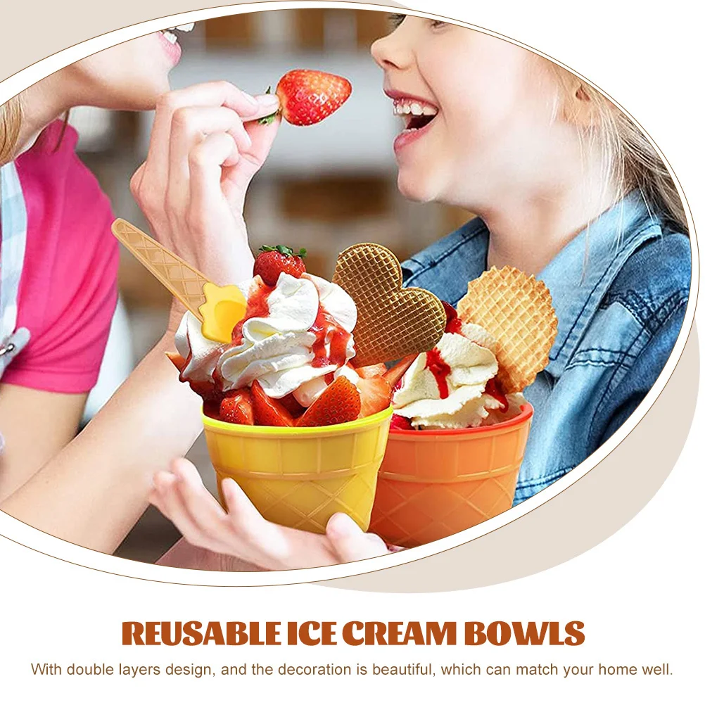 4Sets Ice Cream Bowls Cute Colorful Double Layer Dessert Bowls Perfect for Parties Yogurt Pudding Serving Cups Reusable
4Sets Ice Cream Bowls Cute Colorful Double Layer Dessert Bowls Perfect for Parties Yogurt Pudding Serving Cups Reusable