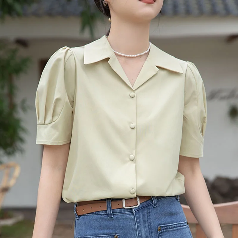 Short Sleeve Blouses For Women New Office Lady Shirt Simple Fashion Woman Clothing Loose Single Breasted Tops Mujer 2025 Summer
Short Sleeve Blouses For Women New Office Lady Shirt Simple Fashion Woman Clothing Loose Single Breasted Tops Mujer 2025 Summer