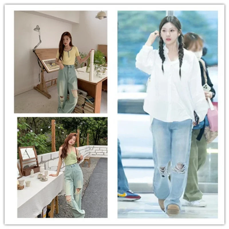 Kpop Korean Singers Y2k Streetwear Fashion Blue High Waist Jeans Women Festival Rave Hip Hop Pants Hot Girl Loose Denim Trousers
Kpop Korean Singers Y2k Streetwear Fashion Blue High Waist Jeans Women Festival Rave Hip Hop Pants Hot Girl Loose Denim Trousers