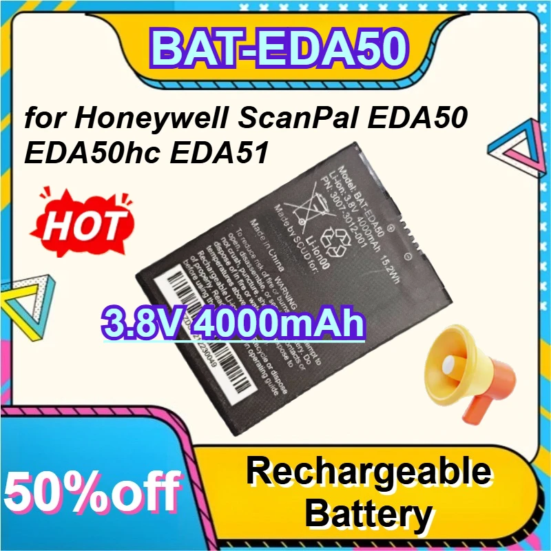 BAT-EDA50 3.8V 4000mAh for Honeywell ScanPal EDA50 EDA50hc EDA51 Scanner 50134176-001 Li-ion Battery
BAT-EDA50 3.8V 4000mAh for Honeywell ScanPal EDA50 EDA50hc EDA51 Scanner 50134176-001 Li-ion Battery