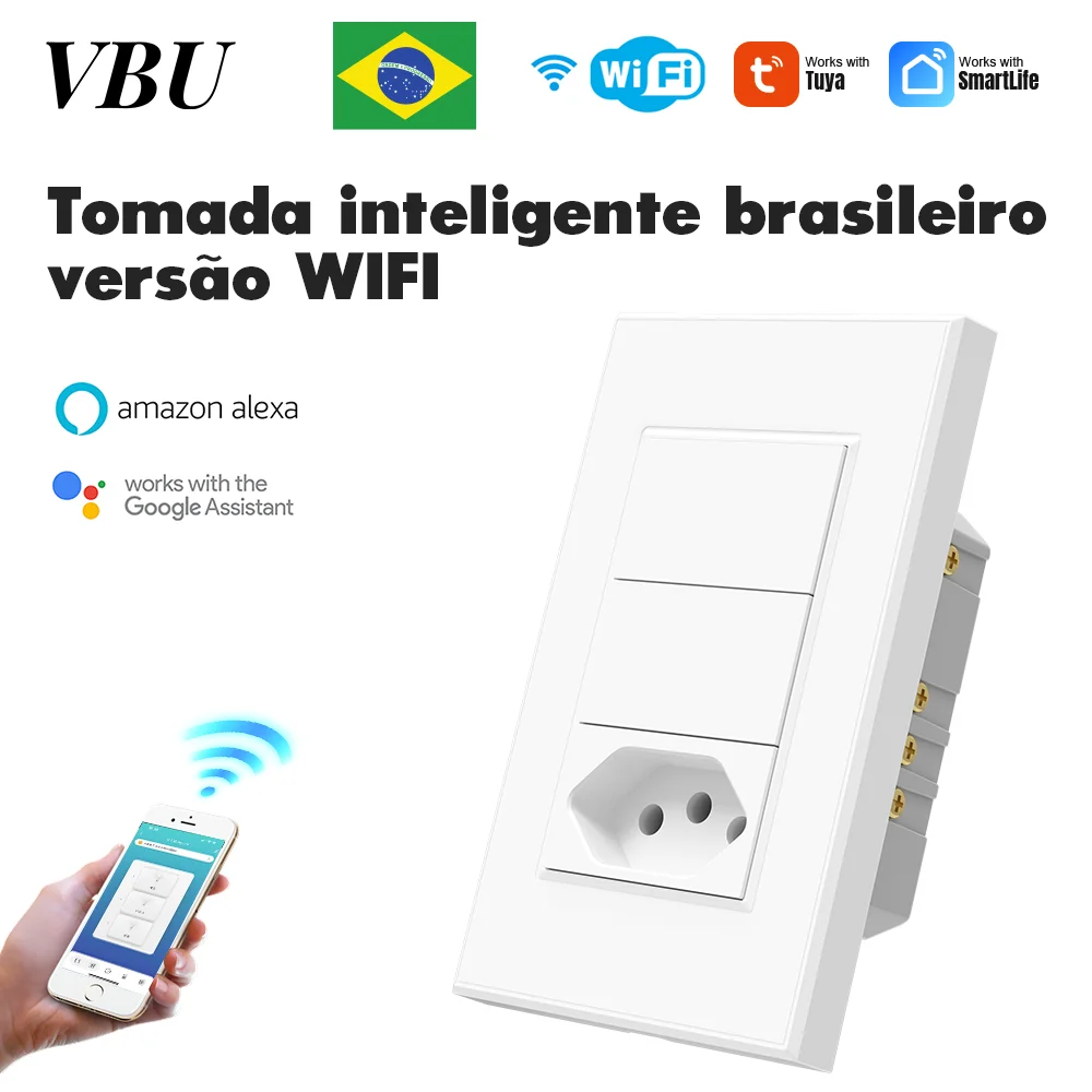 Умный настенный выключатель и розетка VBU WiFi/Zigbee, стандартный выключатель света Бразилии, приложение Tuya, работает с Alexa Google Home
Умный настенный выключатель и розетка VBU WiFi/Zigbee, стандартный выключатель света Бразилии, приложение Tuya, работает с Alexa Google Home