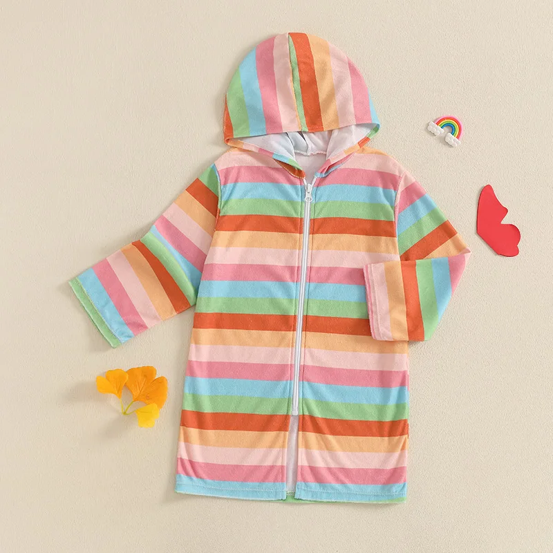 Kids Hooded Beach Poncho Towels Rainbow Stripe/Tie Dye Loose Long Sleeve Zipper Bath Towel
Kids Hooded Beach Poncho Towels Rainbow Stripe/Tie Dye Loose Long Sleeve Zipper Bath Towel