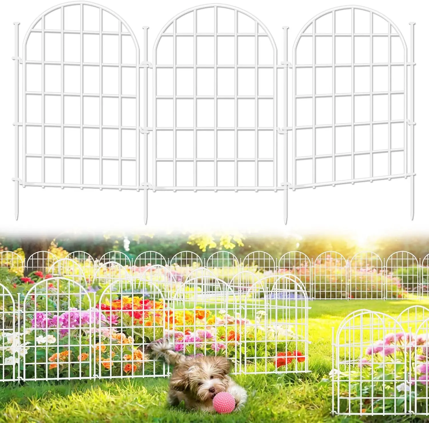 32.5ft(L) x 22in(H) Panels Garden Fence, 30 Panels Arched No Dig Fence, Decorative Animal Barrier Fencing with Ground Stake, Rus
32.5ft(L) x 22in(H) Panels Garden Fence, 30 Panels Arched No Dig Fence, Decorative Animal Barrier Fencing with Ground Stake, Rus