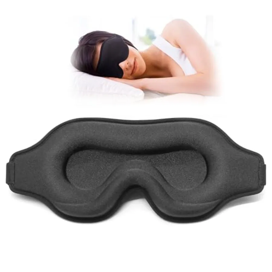 Sleep Eye Mask for Men Women, Sleeping Mask for Side Sleeper, Travel Blackout Night Blindfold Eye Shade Cover with Adjustable S
Sleep Eye Mask for Men Women, Sleeping Mask for Side Sleeper, Travel Blackout Night Blindfold Eye Shade Cover with Adjustable S