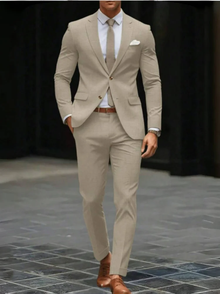 British Style Men's Suits Khaki Wedding Party Tuxedo Blazer Slim Fit Notch Lapel Blazer Mens Suit 2 Piece Jacket Pants Terno
British Style Men's Suits Khaki Wedding Party Tuxedo Blazer Slim Fit Notch Lapel Blazer Mens Suit 2 Piece Jacket Pants Terno