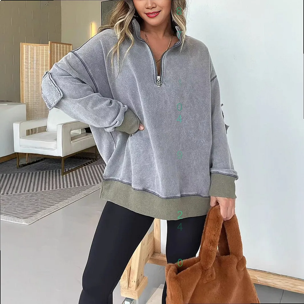 Sweatshirt Sweatshirts Women Half Zip High Neck Long Sleeve Tops Pullover Casual Female Blouses Tees Spring Summer
Sweatshirt Sweatshirts Women Half Zip High Neck Long Sleeve Tops Pullover Casual Female Blouses Tees Spring Summer