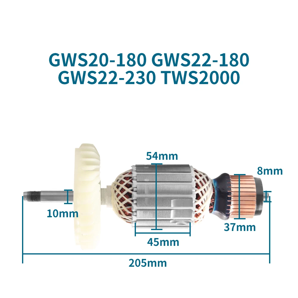 Якорь переменного тока 220-240 В для BOCSH GWS20-180 GWS22-180 GWS22-230 TWS2000, якорь ротора, катушка статора, сменные аксессуары для угловой шлифовальной машины
Якорь переменного тока 220-240 В для BOCSH GWS20-180 GWS22-180 GWS22-230 TWS2000, якорь ротора, катушка статора, сменные аксессуары для угловой шлифовальной машины