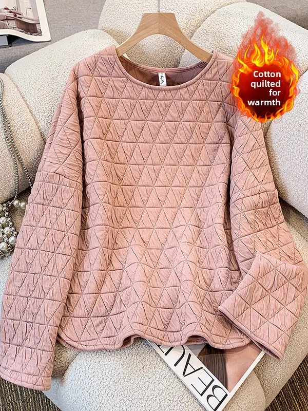Тонкая теплая кофта с эффектом похудения, на хлопковой подкладке, с длинными рукавами и круглым вырезом, свободного кроя, для женщин больших размеров, в художественном стиле
Тонкая теплая кофта с эффектом похудения, на хлопковой подкладке, с длинными рукавами и круглым вырезом, свободного кроя, для женщин больших размеров, в художественном стиле