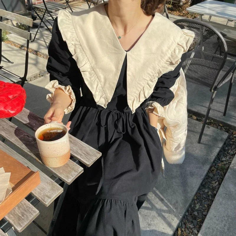 Baby Neck Sweet Dress Long-sleeved Elegant Office Lady Korean A-line Loose Spring Party Dress Birthday Dress for Women 2023 New
Baby Neck Sweet Dress Long-sleeved Elegant Office Lady Korean A-line Loose Spring Party Dress Birthday Dress for Women 2023 New