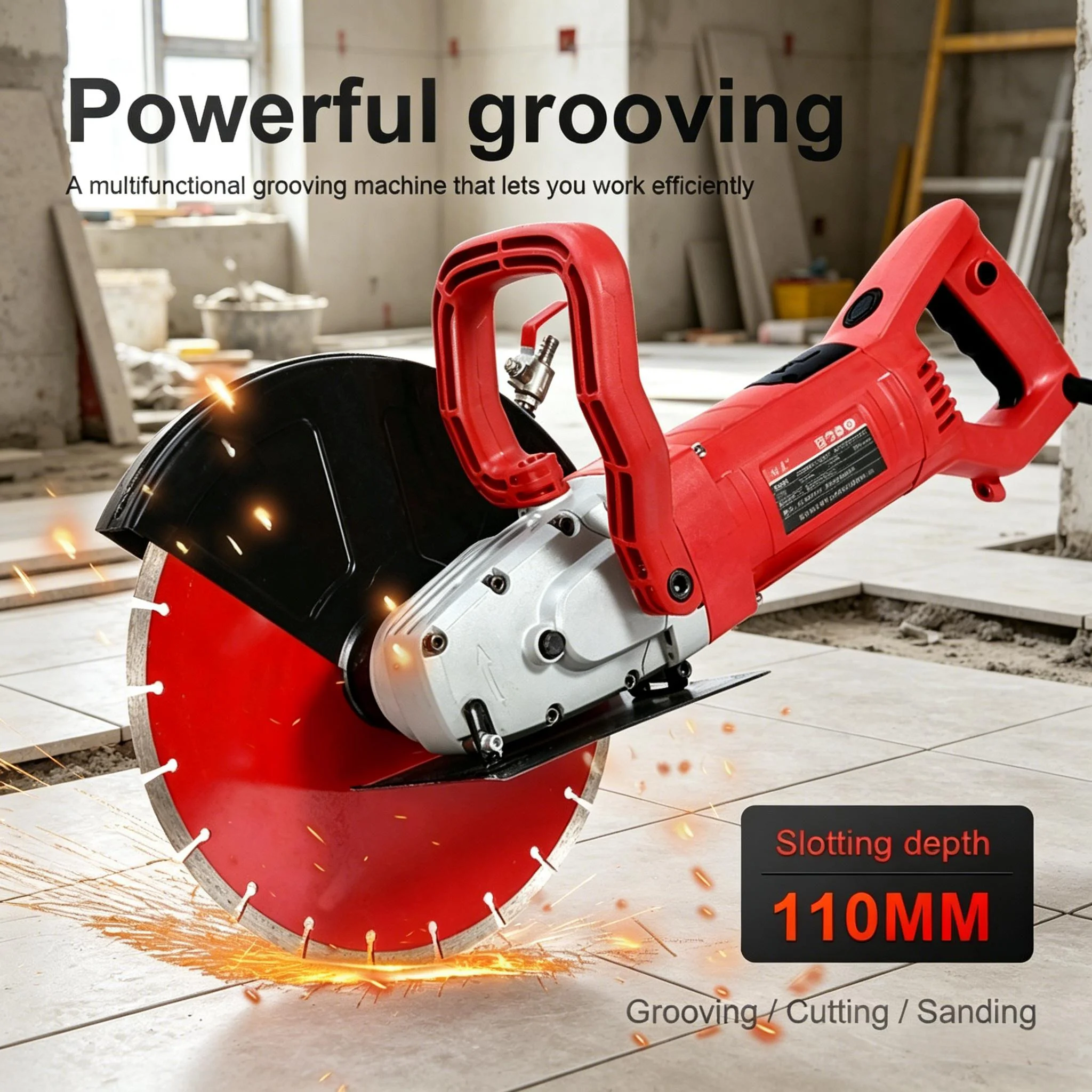 3000W 220V 110mm Concrete Grooving Cutting Machine Electric Wall Chaser for Brick Stone Marble Construction Tool
3000W 220V 110mm Concrete Grooving Cutting Machine Electric Wall Chaser for Brick Stone Marble Construction Tool