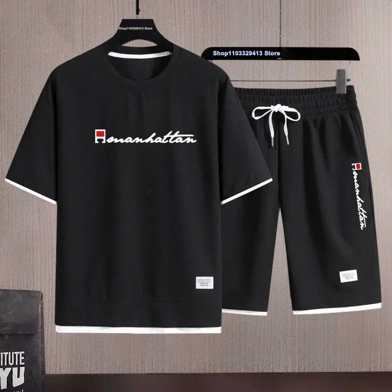 Outdoor Breathable Waffle Sportswear Summer Casual Fashion Suit Round Neck T-shirt + Shorts Two-piece Set for Men 2024M-3XL
Outdoor Breathable Waffle Sportswear Summer Casual Fashion Suit Round Neck T-shirt + Shorts Two-piece Set for Men 2024M-3XL