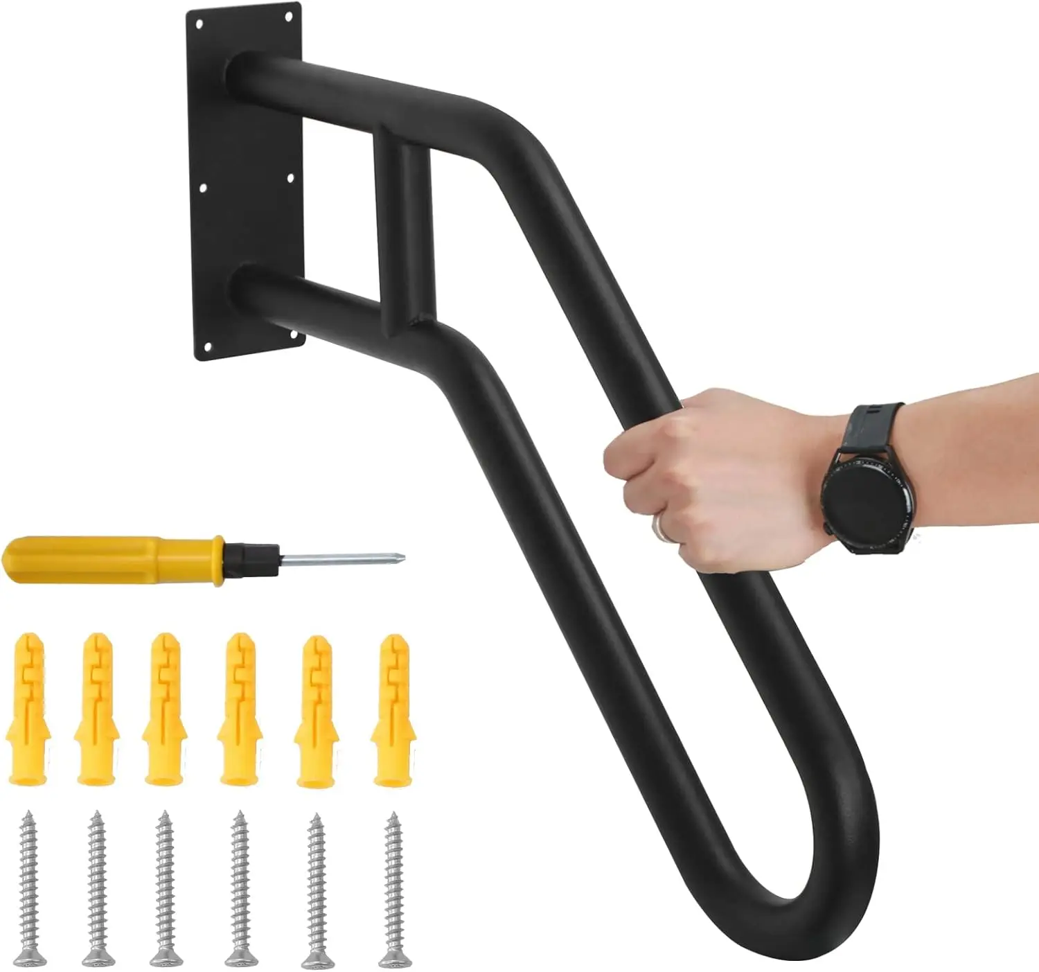 U-Shaped Wall Mount Stair Handrail, Metal Iron Outdoor Grab Bar for Elderly, Disabled & Pregnant Women - Black
U-Shaped Wall Mount Stair Handrail, Metal Iron Outdoor Grab Bar for Elderly, Disabled & Pregnant Women - Black