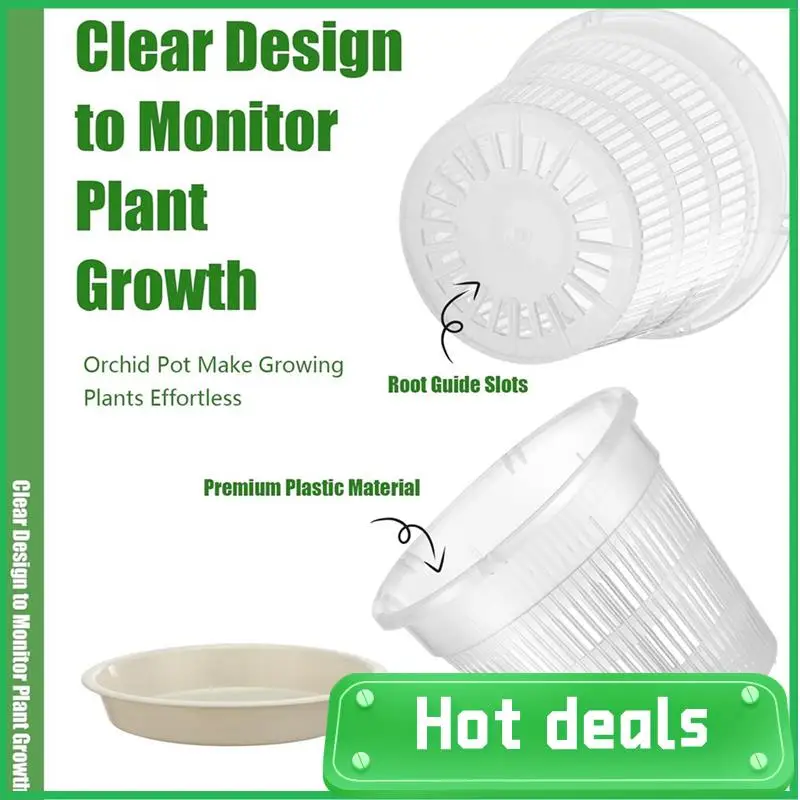 16 Pcs Orchid Pot 4.5/5.5/6/7.5 Inch Orchid Pots With Holes And Saucers Orchid Planter Pots Clear Plastic Flower Pot Easy To Use
16 Pcs Orchid Pot 4.5/5.5/6/7.5 Inch Orchid Pots With Holes And Saucers Orchid Planter Pots Clear Plastic Flower Pot Easy To Use