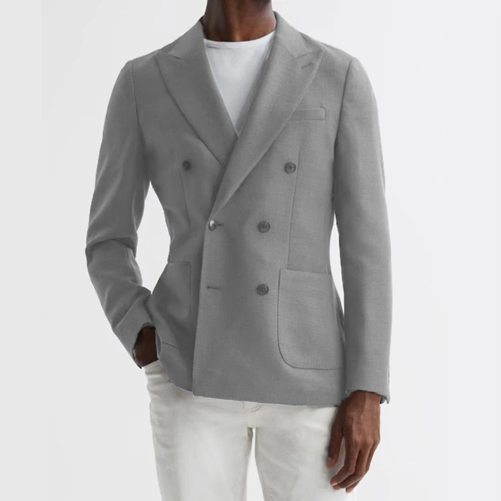 Tailor Made Breathable Leno Weave Summer Blazers For Men Wide Peak Lapel Double Breasted Light Weight Casual Custom Made Jacket
Tailor Made Breathable Leno Weave Summer Blazers For Men Wide Peak Lapel Double Breasted Light Weight Casual Custom Made Jacket