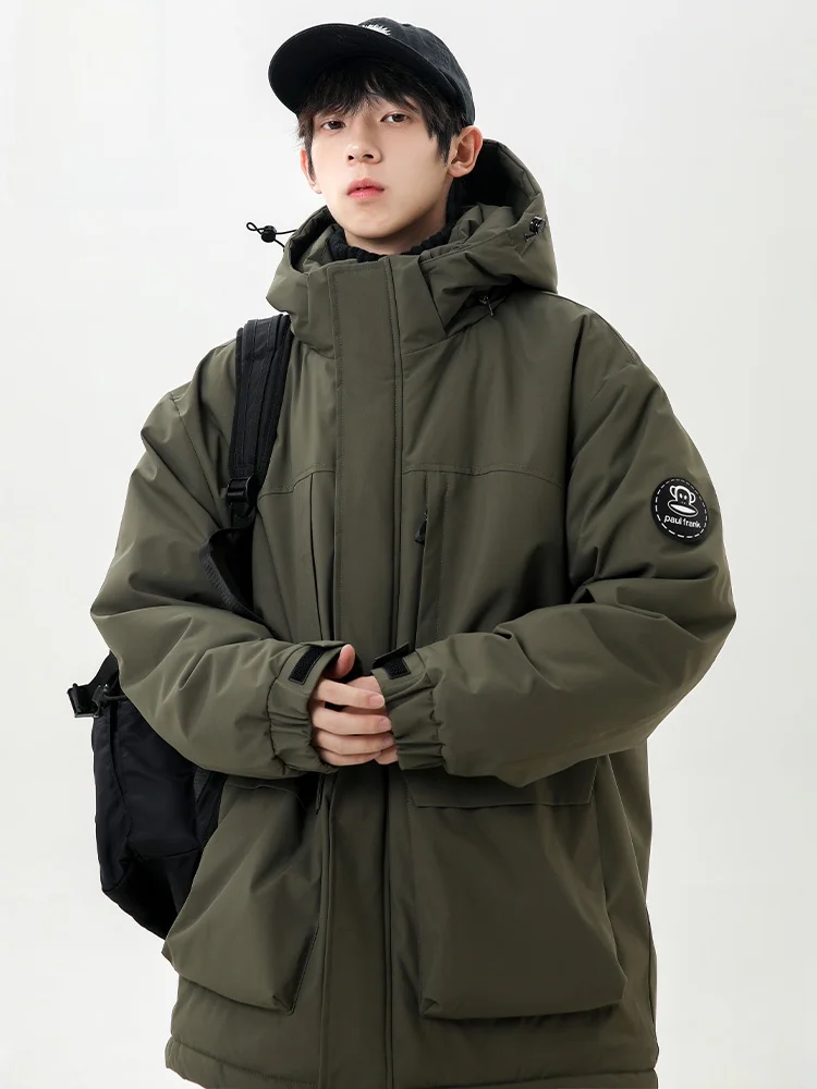 PaulFrank Men's Winter Thiened Cotton Jaet Loose Casual Hooded Warm Coat Youth ular Polyester Fiber Long Sve Zipper
PaulFrank Men's Winter Thiened Cotton Jaet Loose Casual Hooded Warm Coat Youth ular Polyester Fiber Long Sve Zipper