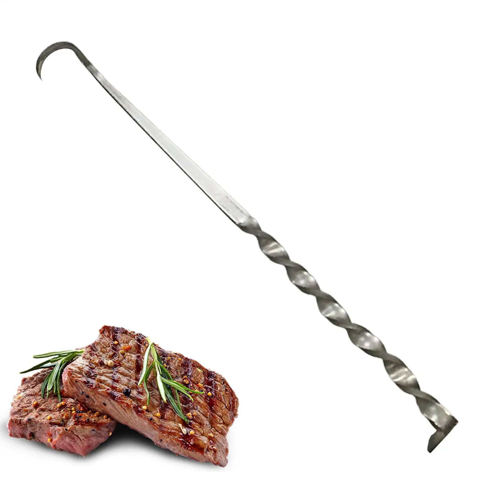 Steak Flipper Hook Metal Multi-Purpose Grilling Turner Meat Flipper Hook For Outdoor Camping BBQ Grilling Roasting Frying
Steak Flipper Hook Metal Multi-Purpose Grilling Turner Meat Flipper Hook For Outdoor Camping BBQ Grilling Roasting Frying