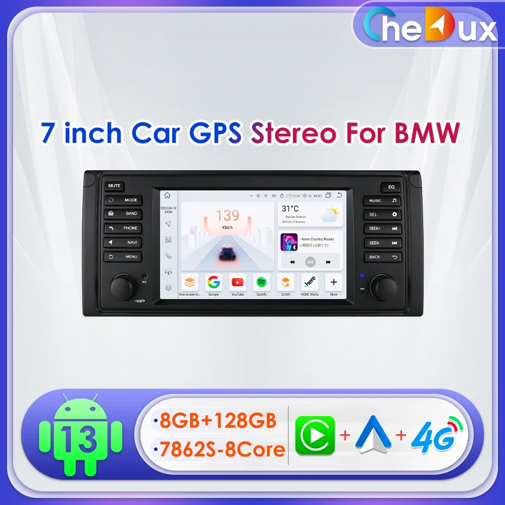 Chedux 2Din 7inch Android Auto Car Radio for BMW E53 E39 M5 1995 - 2003 RDS DSP GPS Quad Octa Core Head Unit 4G CarPlay UI7862
Chedux 2Din 7inch Android Auto Car Radio for BMW E53 E39 M5 1995 - 2003 RDS DSP GPS Quad Octa Core Head Unit 4G CarPlay UI7862