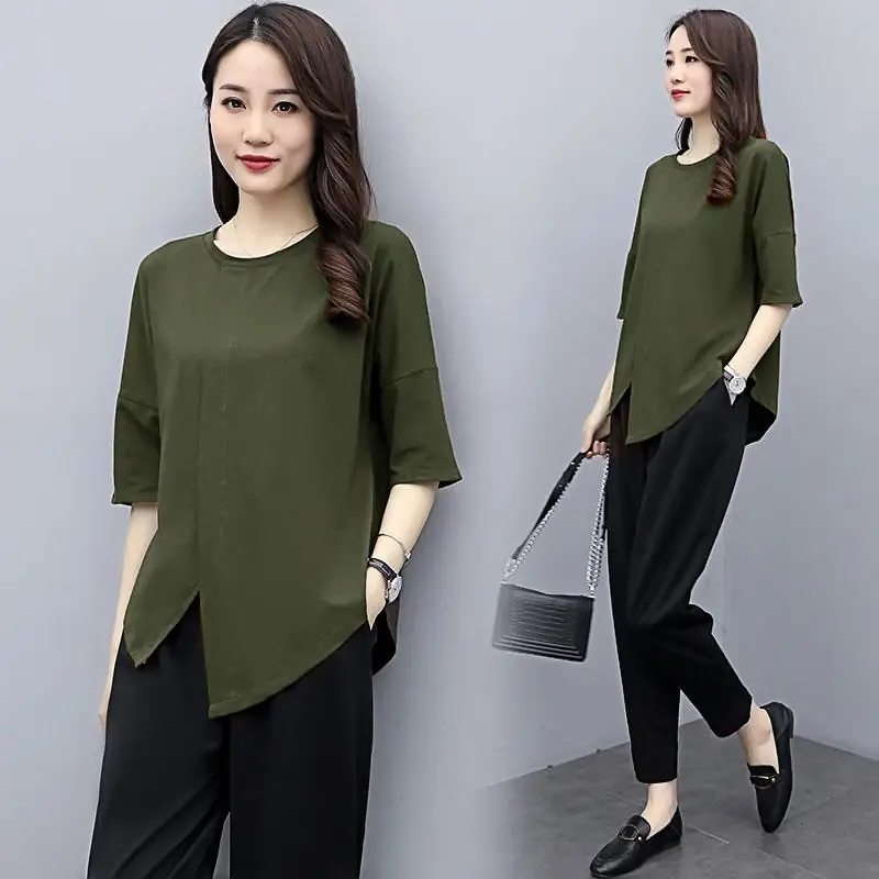Summer Middle Aged Women Cotton Fashion Tracksuit Causal O Neck Two Piece Slim Suit Pants Set Woman 2 Pieces Women's
Summer Middle Aged Women Cotton Fashion Tracksuit Causal O Neck Two Piece Slim Suit Pants Set Woman 2 Pieces Women's