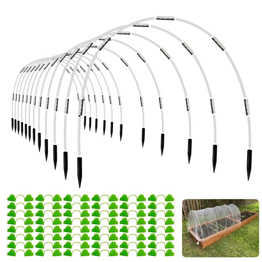 Hoops for Raised Beds Rust Free Fiberglass Frame Plant Hoops with Support Bases Greenhouse Hoops Grow Tunnel , 72pcsVanilla
Hoops for Raised Beds Rust Free Fiberglass Frame Plant Hoops with Support Bases Greenhouse Hoops Grow Tunnel , 72pcsVanilla