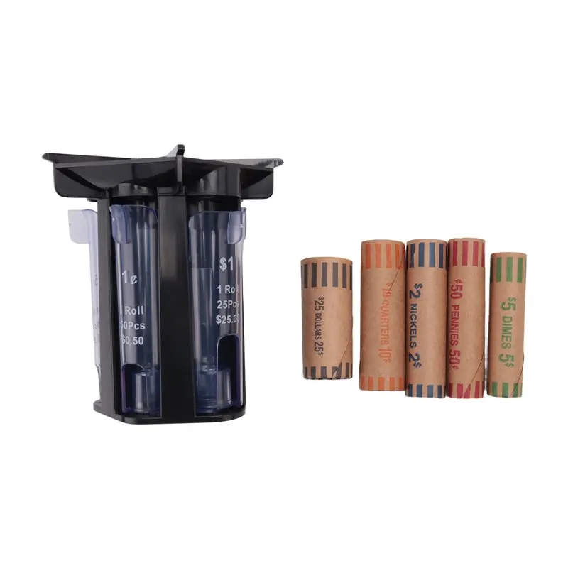 ABUL-Coin Sorter Tube Coin Counter With Coin Wrappers,5-IN-1 Change Sorter Change Counter Machine, Coin Organizer Coin Holder
ABUL-Coin Sorter Tube Coin Counter With Coin Wrappers,5-IN-1 Change Sorter Change Counter Machine, Coin Organizer Coin Holder