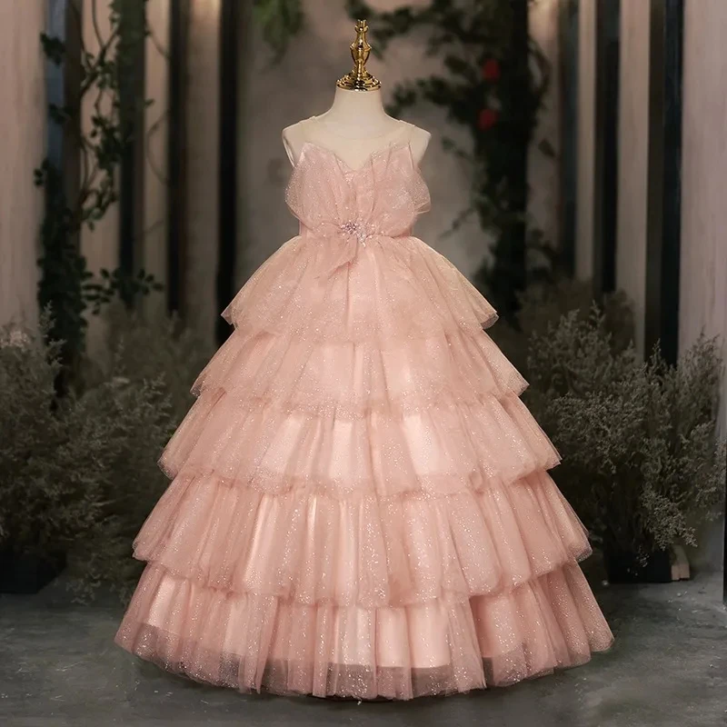 Customized Pink Flower Girl Dress For Wedding Tiered Tulle Sleeveless Floor Length High Waist Kids Birthday First Communion Gown
Customized Pink Flower Girl Dress For Wedding Tiered Tulle Sleeveless Floor Length High Waist Kids Birthday First Communion Gown