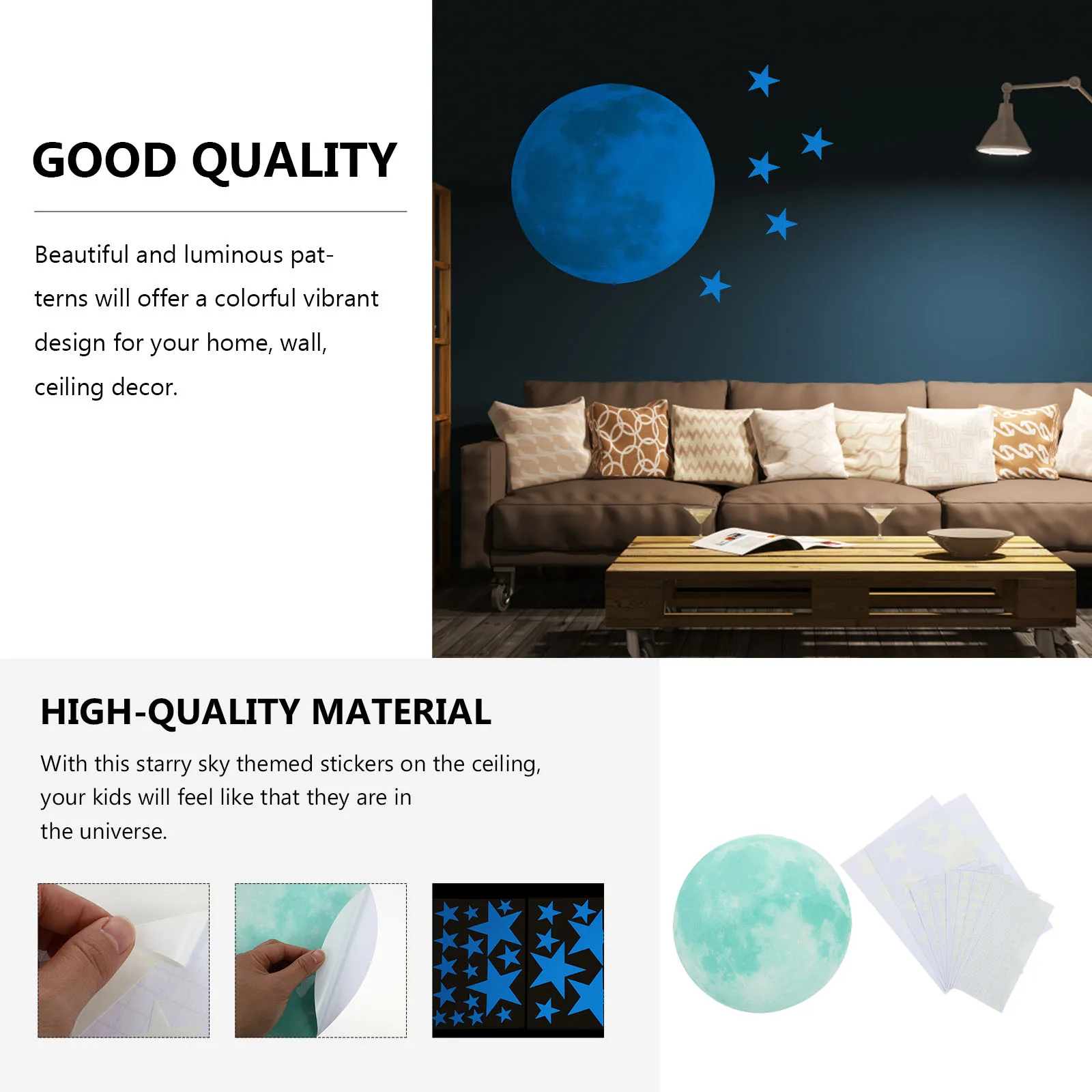 1 Set Glowing Stickers Night Luminous Moon Sky Pattern Kids Room Decorative Ceiling Stickers Creative Stars Dots Wall
1 Set Glowing Stickers Night Luminous Moon Sky Pattern Kids Room Decorative Ceiling Stickers Creative Stars Dots Wall