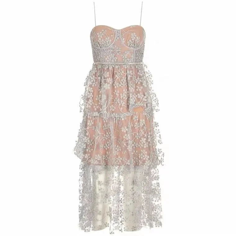 Sling Sequins Dress For Women 2023 Summer Clothes Sexy Outfits Women's Midi Dress Mesh Embroidery Lady Bridesmaids Cake Dresses
Sling Sequins Dress For Women 2023 Summer Clothes Sexy Outfits Women's Midi Dress Mesh Embroidery Lady Bridesmaids Cake Dresses