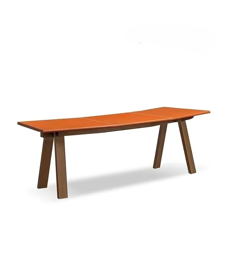 Italian minimalist saddle leather solid wood curved walnut desk designer large calligraphy workbench home living room
Italian minimalist saddle leather solid wood curved walnut desk designer large calligraphy workbench home living room