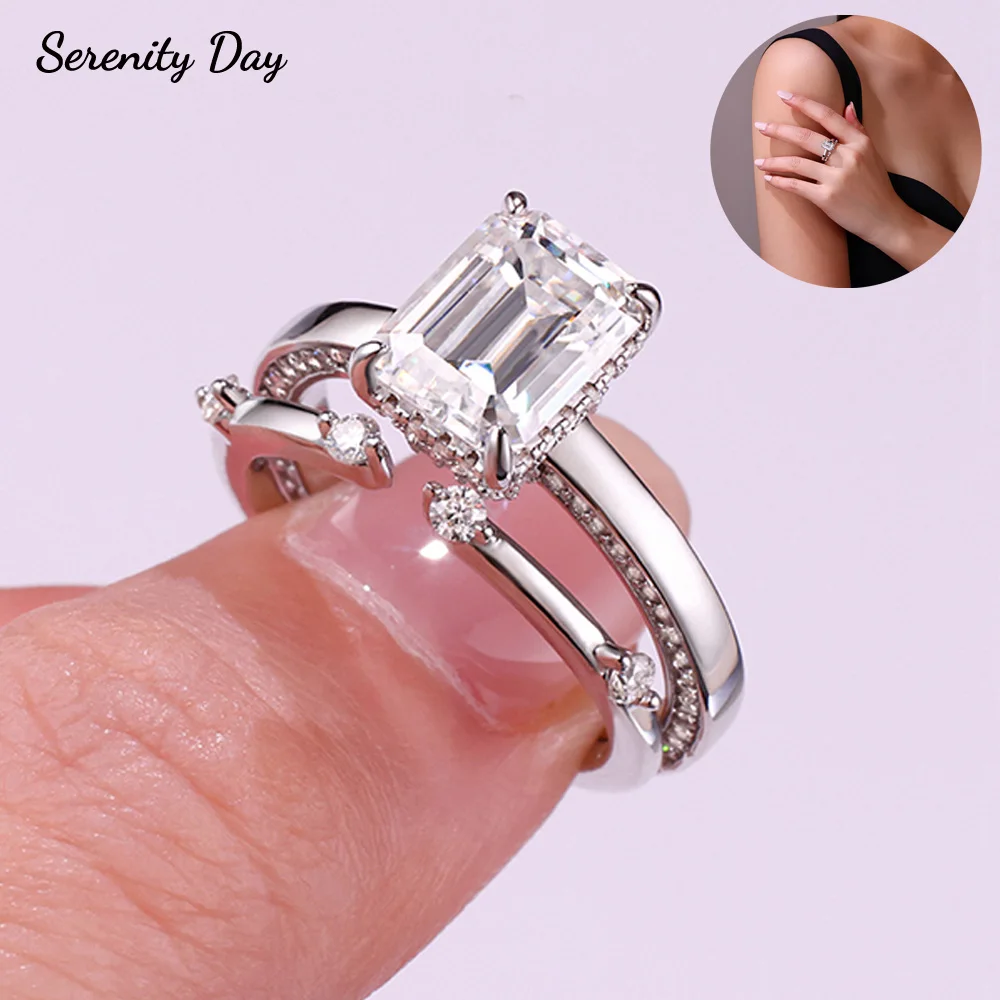 Serenity 3ct Emerald Moissanite Rings Set Fine Jewelry 100% S925 Sterling Silver Rings Plated 18K Band for Women Wedding Bridal
Serenity 3ct Emerald Moissanite Rings Set Fine Jewelry 100% S925 Sterling Silver Rings Plated 18K Band for Women Wedding Bridal