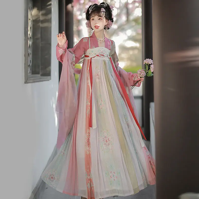 Ancient Princess Pink Floral Embroidery Cosplay Dress Chinese Style Women Traditional Hanfu Dance Fairy Costume
Ancient Princess Pink Floral Embroidery Cosplay Dress Chinese Style Women Traditional Hanfu Dance Fairy Costume