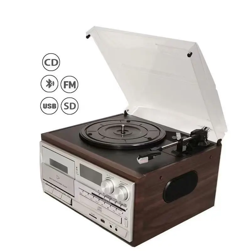 Factory Supply Record Integrated Function All in One Electric Turntable Home Entertainment Cd Player
Factory Supply Record Integrated Function All in One Electric Turntable Home Entertainment Cd Player