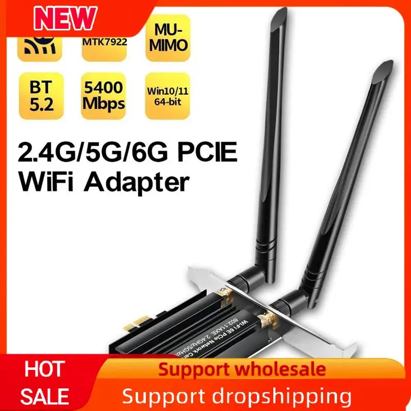 Superb Wifi 6E Pcie Wireless Network Card 5374Mbps Bluetooth 5.2 Tri-Band 2.4G/5G/6Ghz Wifi Adapter Card For Win10 Win11
Superb Wifi 6E Pcie Wireless Network Card 5374Mbps Bluetooth 5.2 Tri-Band 2.4G/5G/6Ghz Wifi Adapter Card For Win10 Win11