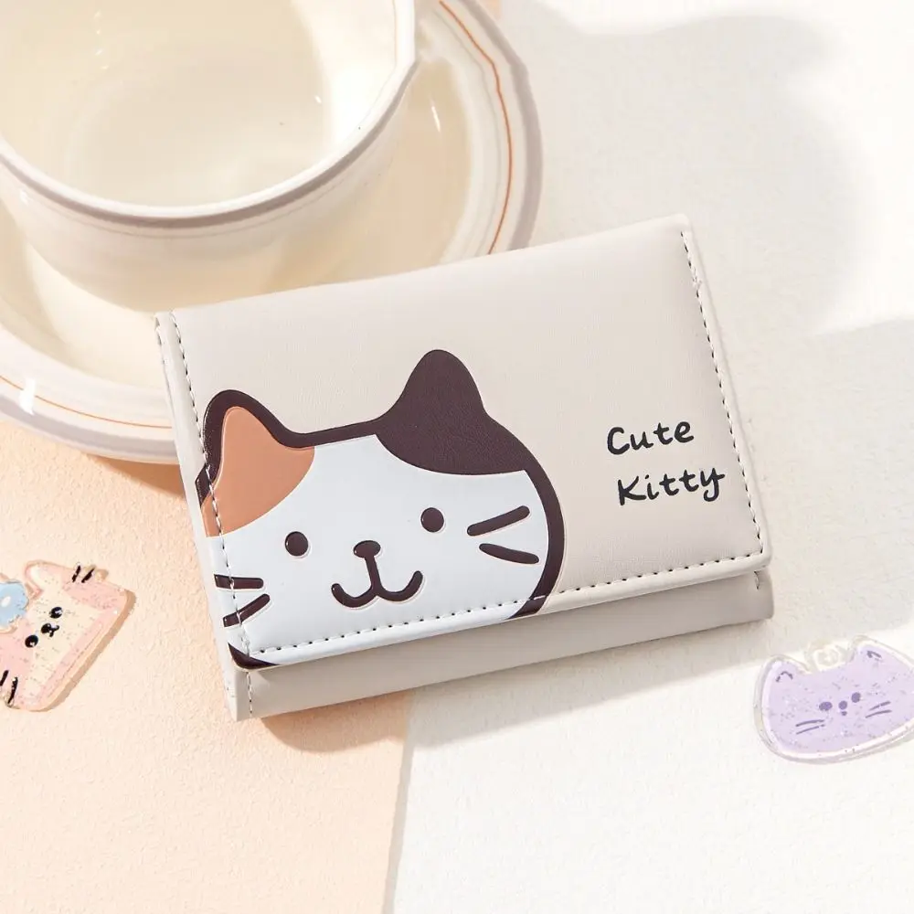 Portable Solid Color Cartoon Cat Short Wallet Multi-card Slot PU Leather Coin Purse Card Pocket Korean Style Cute Card Bag Women
Portable Solid Color Cartoon Cat Short Wallet Multi-card Slot PU Leather Coin Purse Card Pocket Korean Style Cute Card Bag Women