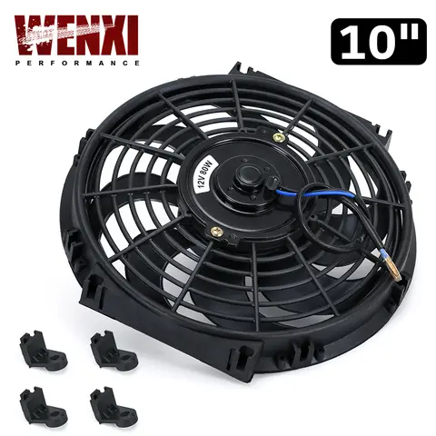 10 Inch Universal 12V 80W Slim Reversible Electric Radiator AUTO FAN Push Pull With mounting kit Type S 10" WX-FAN10