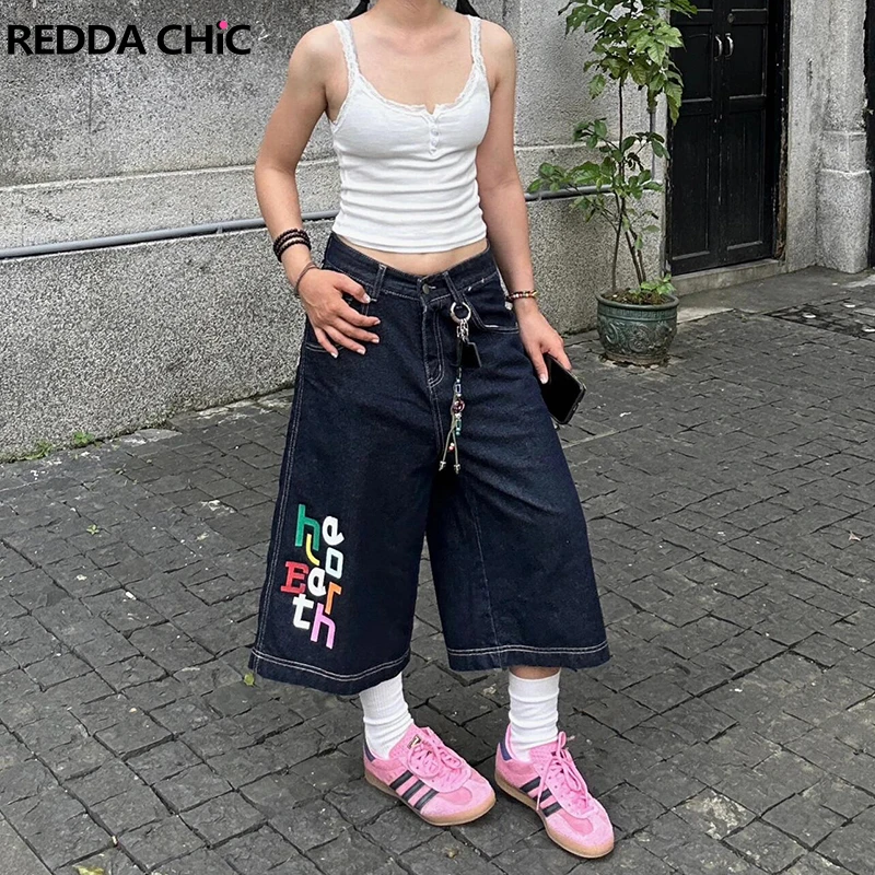 Женские джинсовые шорты REDDACHiC, разноцветные Свободные повседневные широкие шорты с принтом букв и графическим принтом, с низкой талией, летняя винтажная одежда
Женские джинсовые шорты REDDACHiC, разноцветные Свободные повседневные широкие шорты с принтом букв и графическим принтом, с низкой талией, летняя винтажная одежда