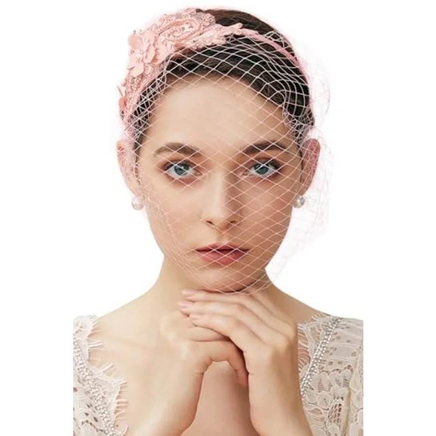 Bridal Wedding Veil Fascinator Mesh Lace Headband Tea Party Flower Fascinator Funeral Hats for Women
Bridal Wedding Veil Fascinator Mesh Lace Headband Tea Party Flower Fascinator Funeral Hats for Women