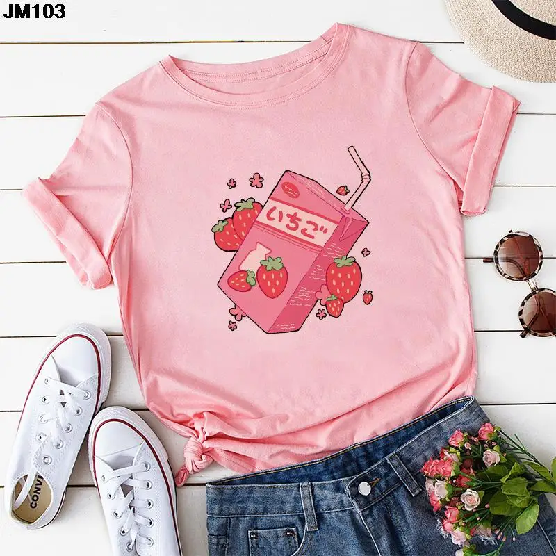 Kawaii японский сок с принтом мультфильма женская футболка летняя мода женские розовые топы футболка Harajuku повседневная футболка с короткими рукавами
Kawaii японский сок с принтом мультфильма женская футболка летняя мода женские розовые топы футболка Harajuku повседневная футболка с короткими рукавами