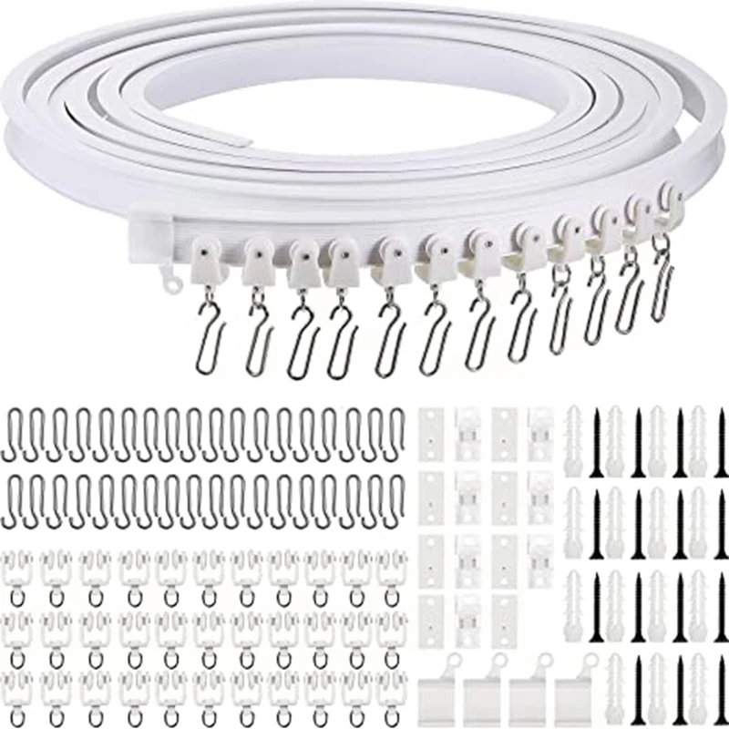 Bendable Ceiling Curved Curtain Track Flexible Ceiling Curtain Mount Soft Windows Curved Track for Curtain Rail with Metal Curta
Bendable Ceiling Curved Curtain Track Flexible Ceiling Curtain Mount Soft Windows Curved Track for Curtain Rail with Metal Curta