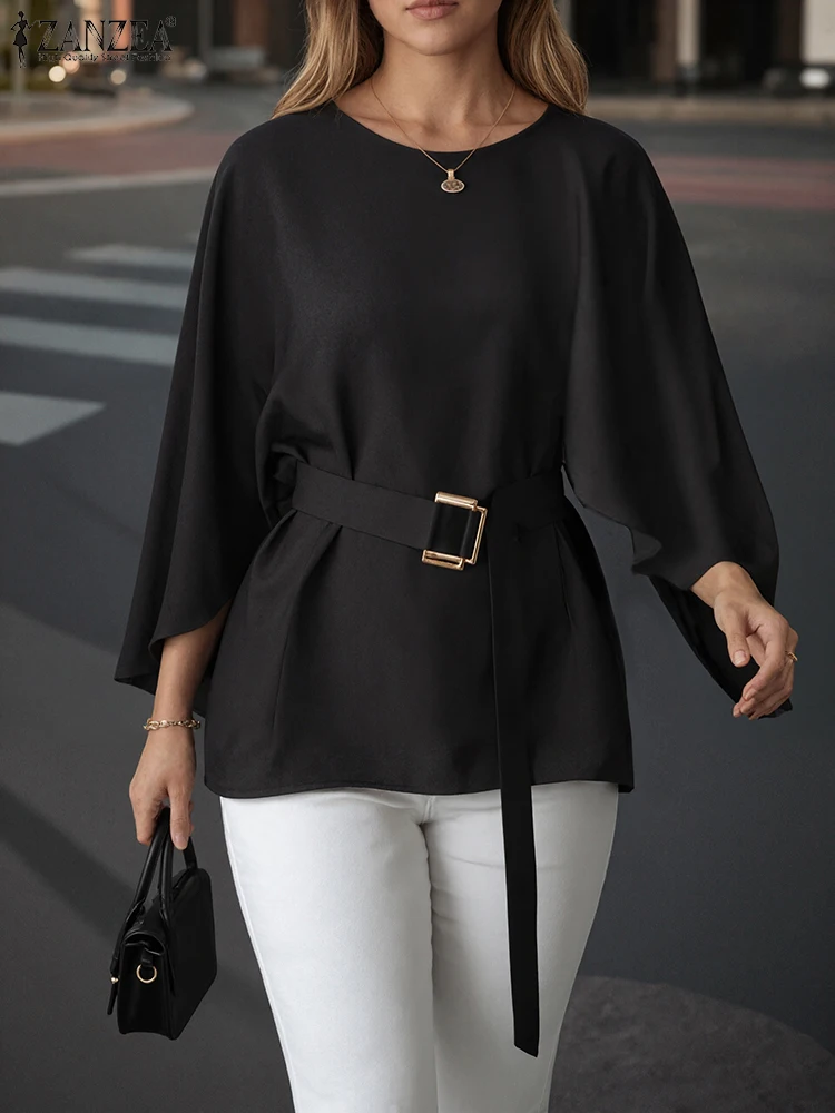 ZANZEA Elegant Office Shirts Women Long Sleeve Blusas Stylish Belt Tops 2025 Fashion Solid Color O Neck Tunic Autumn Pullover
ZANZEA Elegant Office Shirts Women Long Sleeve Blusas Stylish Belt Tops 2025 Fashion Solid Color O Neck Tunic Autumn Pullover