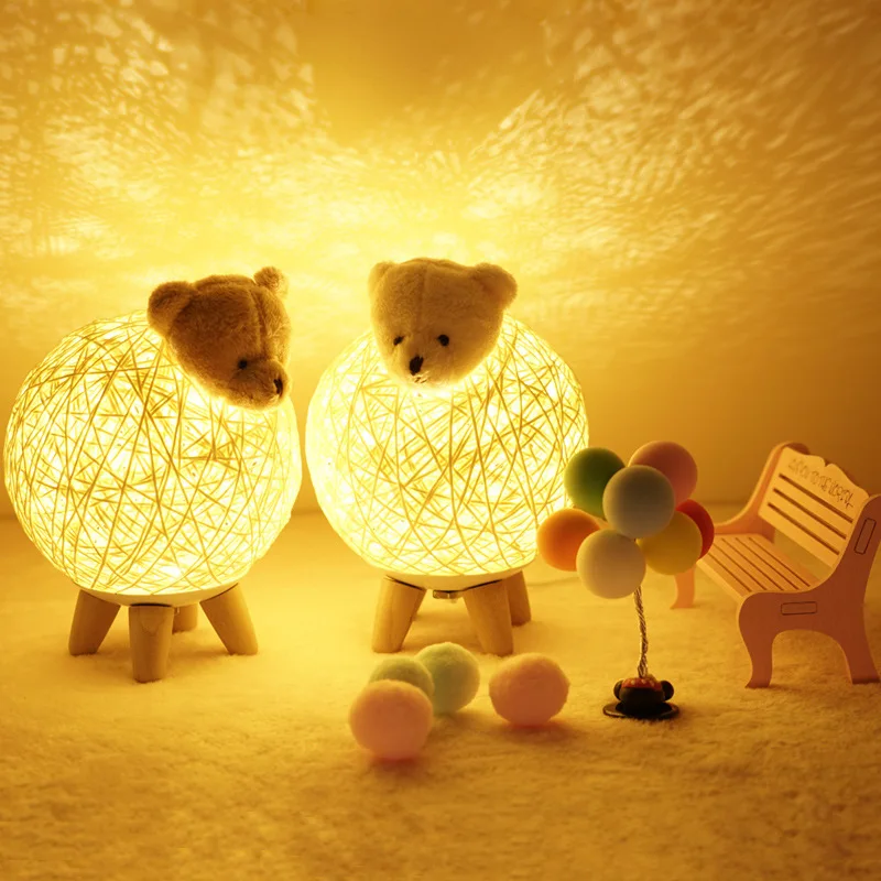 Creative ins desk lamp, bedroom bedside table, Nordic girl, cute bear, dream, romantic, warm sleep, night light
Creative ins desk lamp, bedroom bedside table, Nordic girl, cute bear, dream, romantic, warm sleep, night light