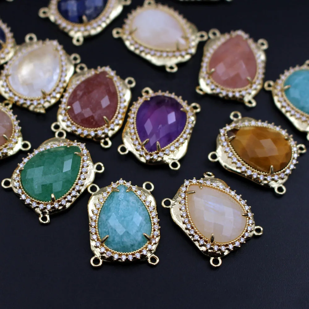 6pcs Teardrop Natural Blue Amazonite Moon Stone CZ Pendant Rectangle Connectors DIY for Men Women Gold Plated Chains Necklaces
6pcs Teardrop Natural Blue Amazonite Moon Stone CZ Pendant Rectangle Connectors DIY for Men Women Gold Plated Chains Necklaces