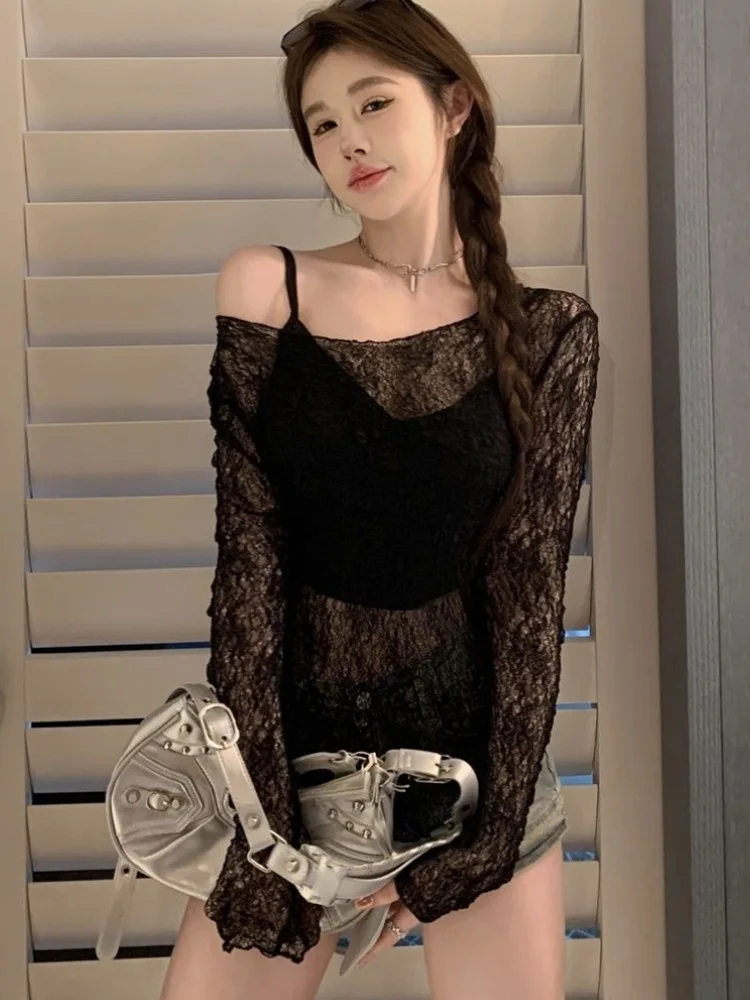 Длинный топ Spicy Girl неправильной формы с небольшим ремешком, женский летний комплект из двух предметов с внутренней частью, нежный ветер, полупрозрачный кружевной топ irt
Длинный топ Spicy Girl неправильной формы с небольшим ремешком, женский летний комплект из двух предметов с внутренней частью, нежный ветер, полупрозрачный кружевной топ irt