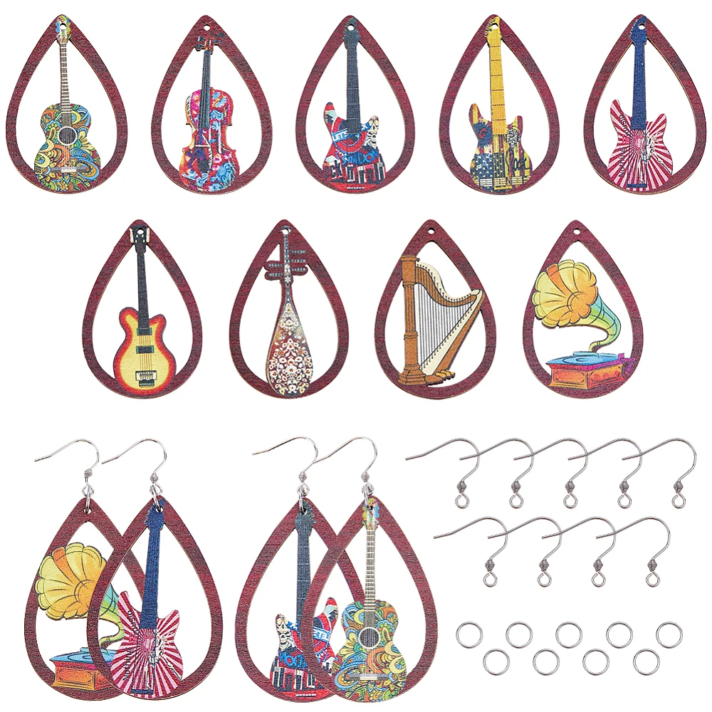 DIY Musical Instrument Theme Earring Making Kit Including 304 Stainless Steel Earring Hooks Teardrop Printed Wood Pendants
DIY Musical Instrument Theme Earring Making Kit Including 304 Stainless Steel Earring Hooks Teardrop Printed Wood Pendants